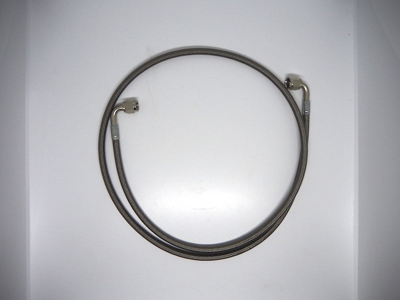 4AN Turbo Oil Feed Line 24 Inch Length Stainless Steel Braided AN4 90 Degree Straight Hose End Pressure Remote Turbocharger Oil Drain Return Line - View #5